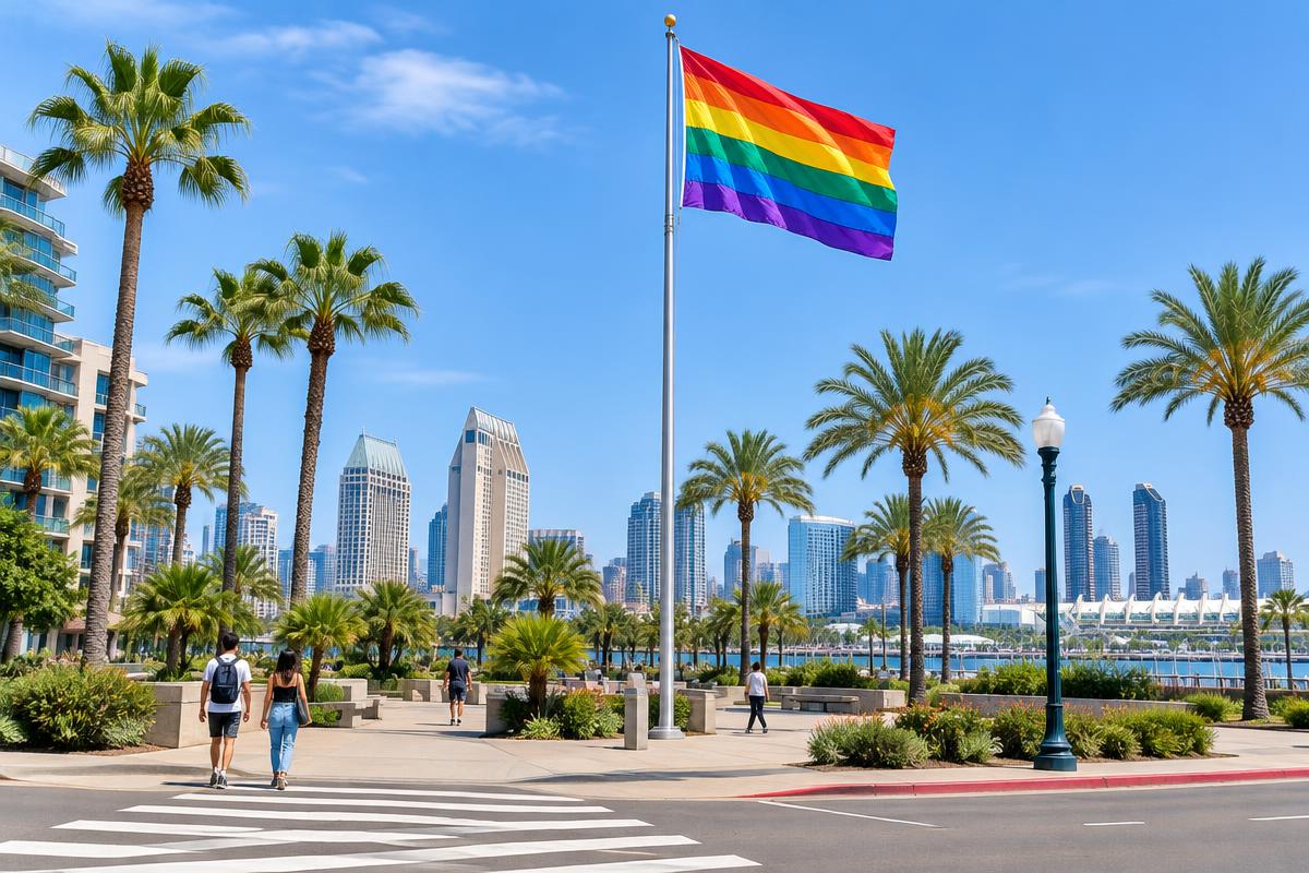 The flag at Normal and University